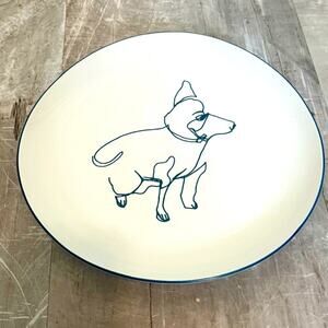West Elm salad plate abstract dog by Frank Millero